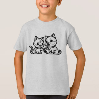 BLACK AND WHITE #55 - 犬と猫の最高の友達 V03 Tシャツ