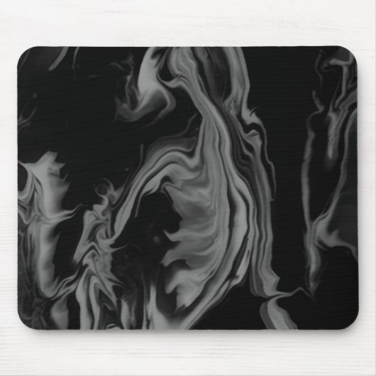 Black and White Abstract Art on a Thick Computer マウスパッド (正面)