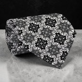 Black and White Abstract Custom Necktie ネクタイ