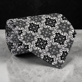 Black and White Abstract Custom Necktie ネクタイ