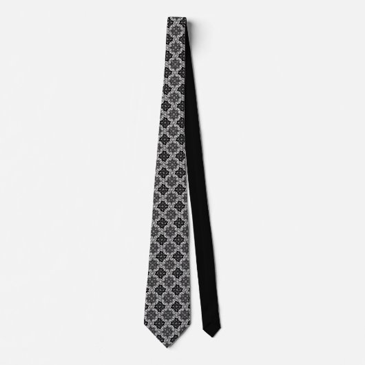 Black and White Abstract Custom Necktie ネクタイ (正面)