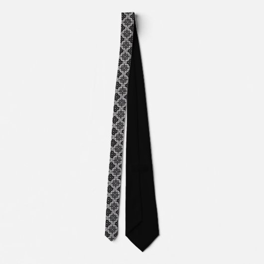 Black and White Abstract Custom Necktie ネクタイ (裏面)