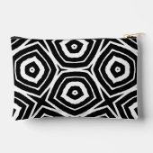 Black and White Abstract Geometric Pattern アクセサリーポーチ (裏面)