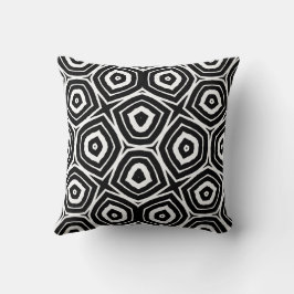 Black and White Abstract Geometric Pattern クッション