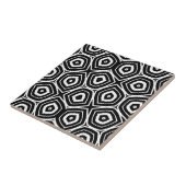 Black and White Abstract Geometric Pattern タイル (側面)