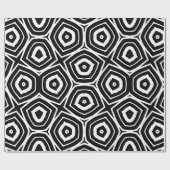 Black and White Abstract Geometric Pattern ラッピングペーパー (フラット)