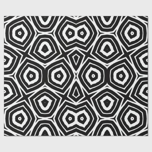 Black and White Abstract Geometric Pattern ラッピングペーパー (シーム)