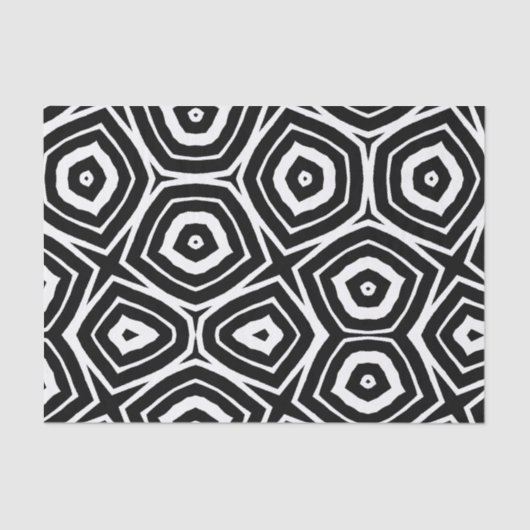 Black and White Abstract Geometric Pattern 薄葉紙 (正面)