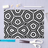 Black and White Abstract Geometric Pattern 薄葉紙 (クラフト)
