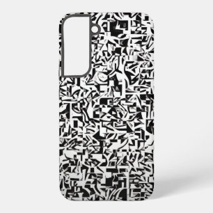 Black and White Abstract Geometric Pattern Samsung Galaxy S22+ケース
