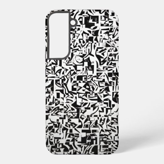Black and White Abstract Geometric Pattern Samsung Galaxyケース (裏面)