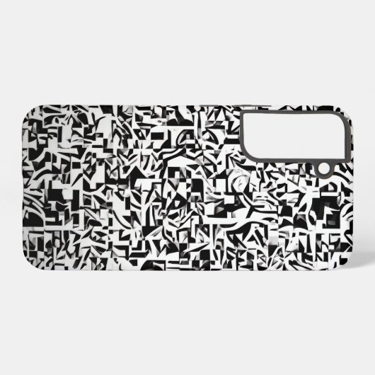 Black and White Abstract Geometric Pattern Samsung Galaxyケース (裏面横)