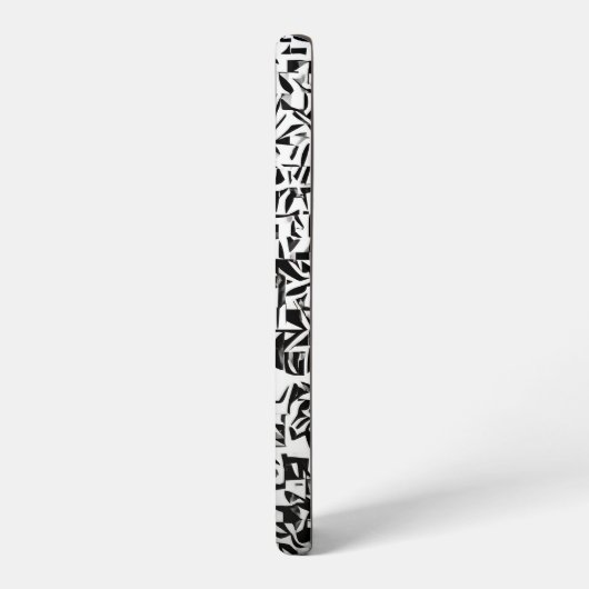 Black and White Abstract Geometric Pattern Samsung Galaxyケース (左側面)