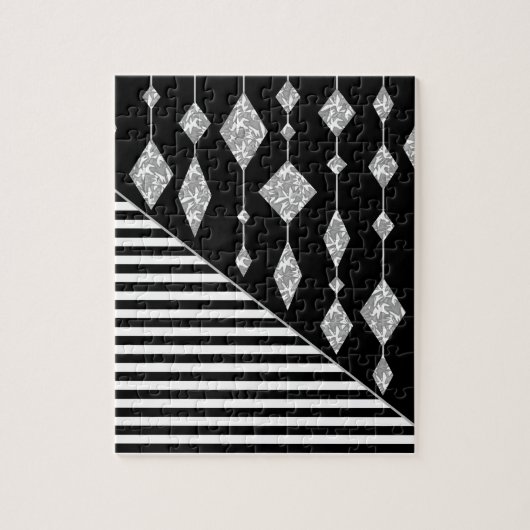 Black and white, abstract, geometric, simple, Scan ジグソーパズル (縦)