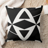 Black and white abstract modern trendy retro cool  クッション (ブランケット)