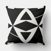 Black and white abstract modern trendy retro cool  クッション (正面)
