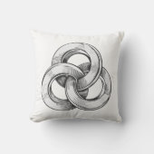 Black and white abstract of three interconnected c クッション (正面)