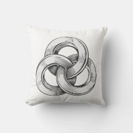 Black and white abstract of three interconnected c クッション