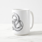 Black and white abstract of three interconnected c コーヒーマグカップ (正面右)