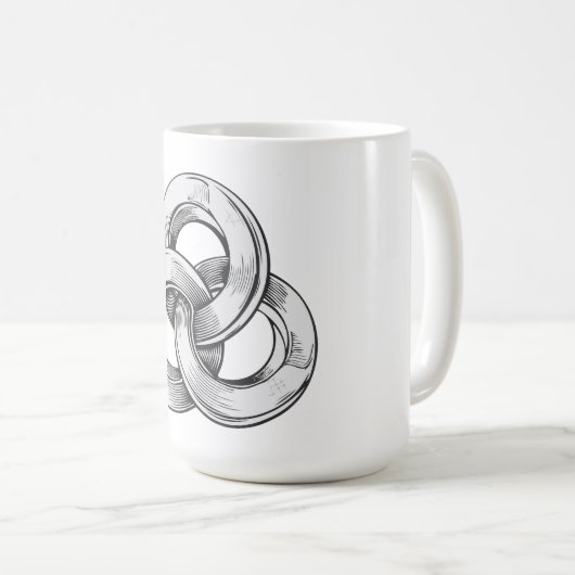 Black and white abstract of three interconnected c コーヒーマグカップ (正面右)