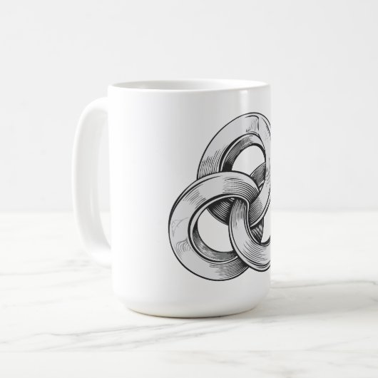 Black and white abstract of three interconnected c コーヒーマグカップ (正面左)