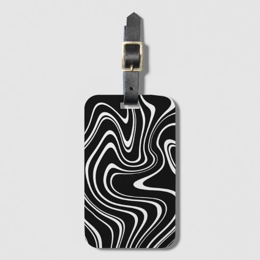 Black and White Abstract Pattern ラゲッジタグ (正面縦)