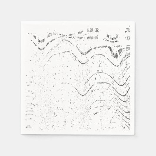 Black And White Abstract Swirl Rustic Wedding スタンダードカクテルナプキン (正面)