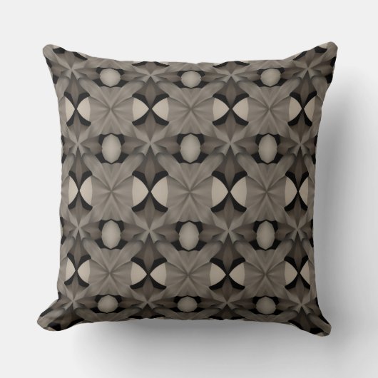 Black and White Abstract Throw Pillow クッション (正面)