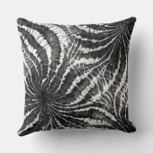 black and white abstract tie dye pattern クッション (裏面)