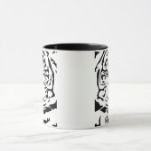 Black and White Abstract Tiger Face Mug マグカップ (中央)