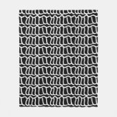 Black and White Abstract Wavy Line Pattern Seamles フリースブランケット (正面)