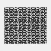 Black and White Abstract Wavy Line Pattern Seamles フリースブランケット (正面(横))