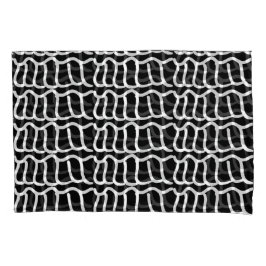 Black and White Abstract Wavy Line Pattern Seamles 枕カバー