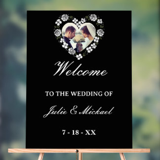 Black and White Acrylic Wedding Welcome Sign アクリルサイン