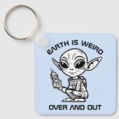 Black and White Alien  キーホルダー (正面)