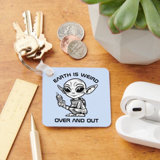 Black and White Alien  キーホルダー (デスク)