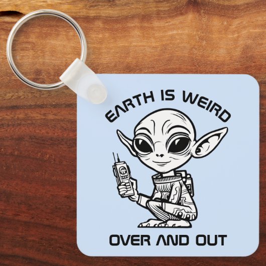 Black and White Alien  キーホルダー (正面)