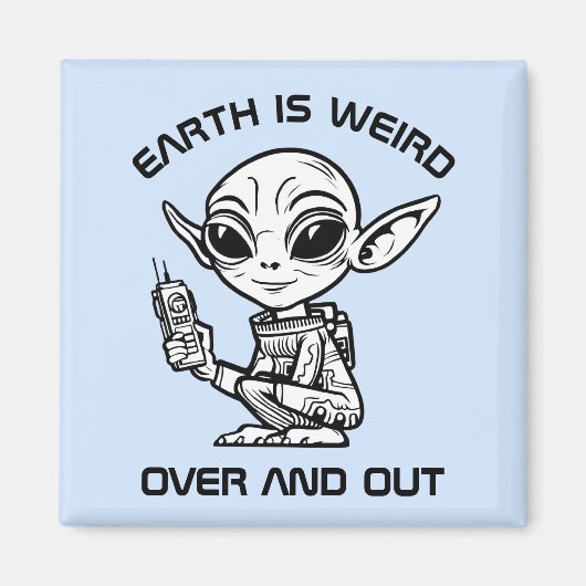 Black and White Alien  マグネット (正面)