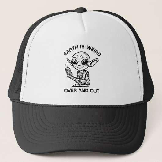 Black and White Alien Hat キャップ (正面)