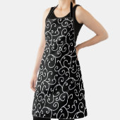 Black and White allover seamless scroll designpatt エプロン (インサイチュ)