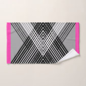 Black and white and gray intertwined stripes on a  バスタオルセット (ハンドタオル)