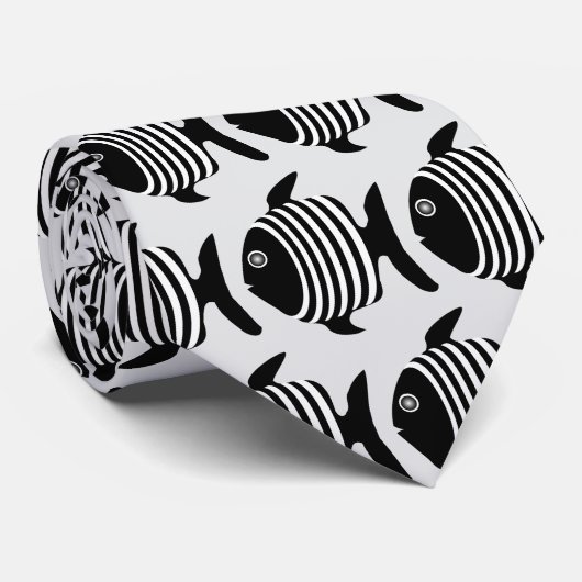 Black And White Angel Fish Design ネクタイ (ロール)