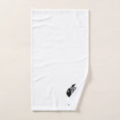 Black And White Angel Fish Design Monogrammed バスタオルセット (ハンドタオル)