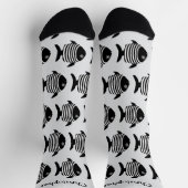 Black And White Angel Fish Design Personalised ソックス (上部)