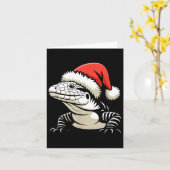 Black And White Argentine Tegu Christmas Ugly Xmas カード (黄色い花)