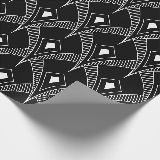 Black and white art-deco seamless pattern ラッピングペーパー (角)