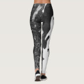 Black and white art texture painting legging pants レギンス (裏面)