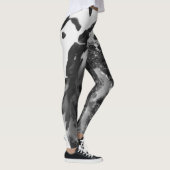 Black and white art texture painting legging pants レギンス (右)