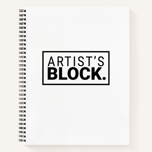 Black and White "Artist's Block" Spiral Notebook ノートブック (正面)