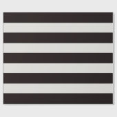 Black and White Awning Stripes ラッピングペーパー (フラット)